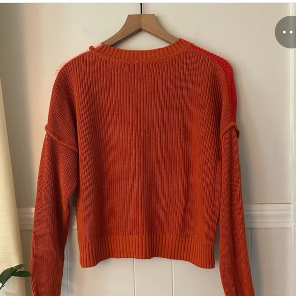 Central Park West Colorblock Cotton Blend Sweater Size Medium Oversize NWOT - Picture 4 of 6